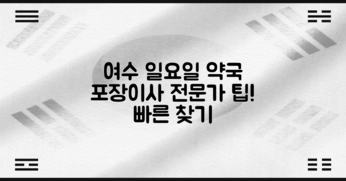 여수 일요일 약국, 포장이사 전문가가 알려줌