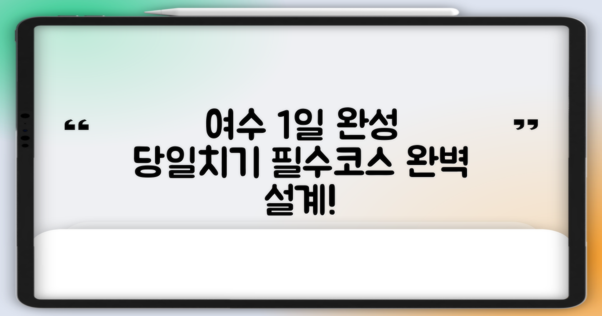 1일 완성 코스: 알찬 여수 당일치기 여행 완벽 설계