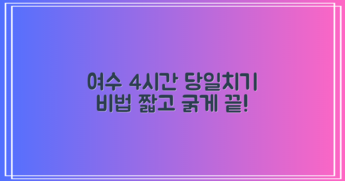4시간 알찬 여수 당일치기 여행: 짧지만 굵게 즐기는 비법