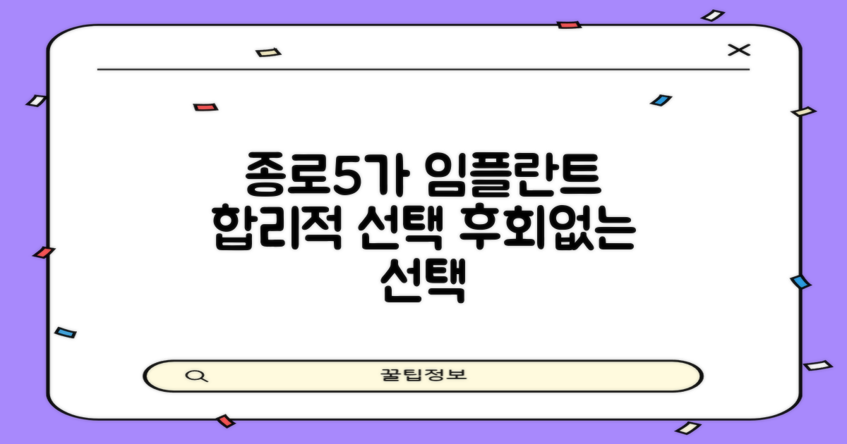 종로5가 임플란트, 합리적인 선택