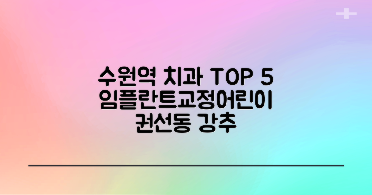 권선동 수원시청역 치과 임플란트, 교정, 어린이 진료까지! TOP 5 치과 선택 가이드