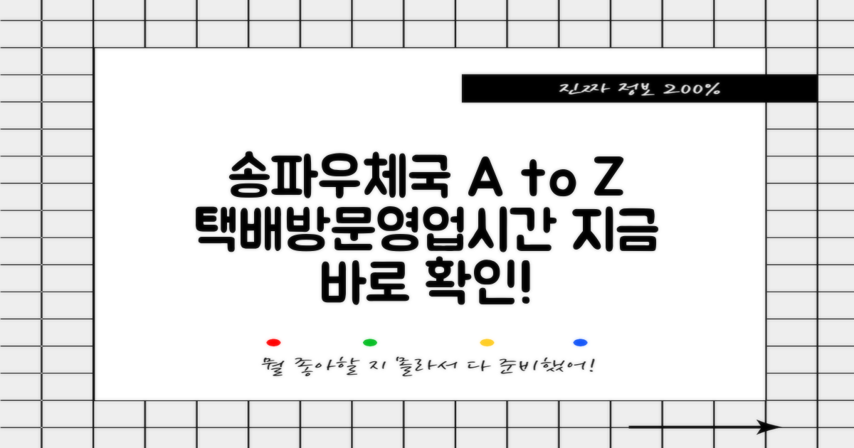 서울송파우체국: 택배 조회, 방문 접수, 그리고 영업 시간 정보 총정리
