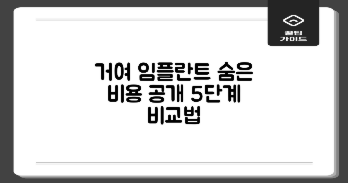 숨겨진 비용, 거여 임플란트 가격 공개: 똑똑하게 비교하는 5단계 가이드