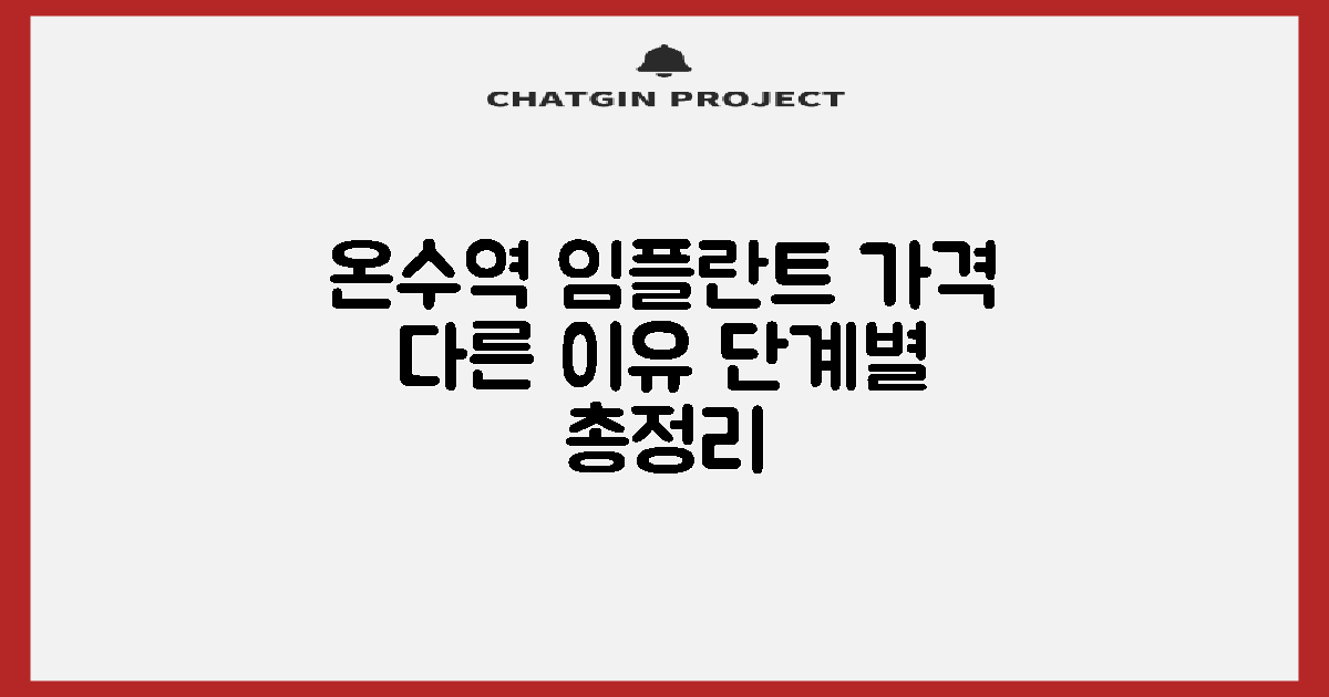 온수역 임플란트 가격, 왜 다를까? 단계별 가이드