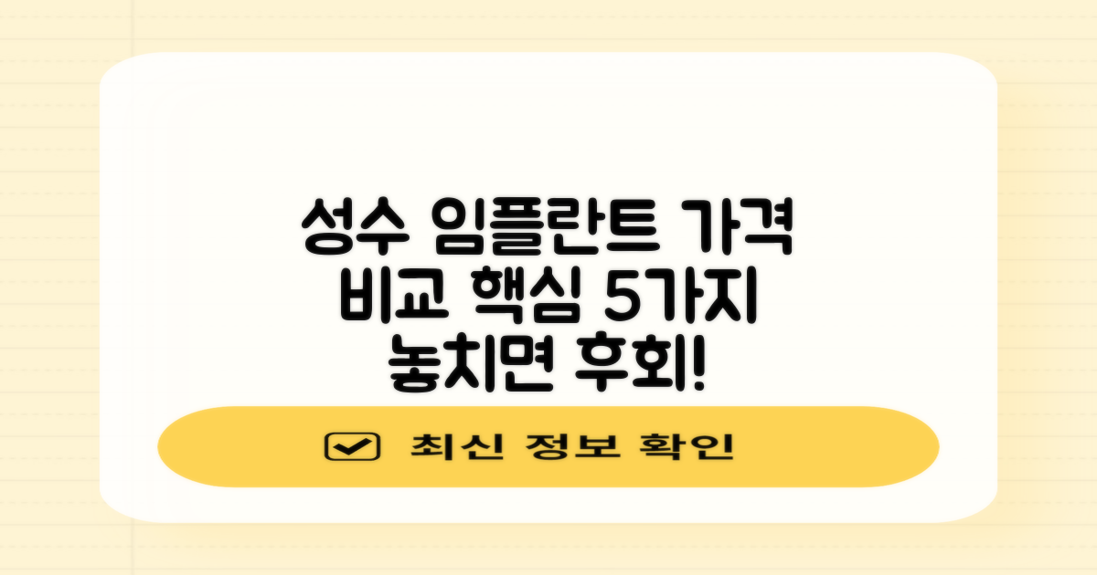 성수역 임플란트 치과, 가격 비교 핵심 5가지