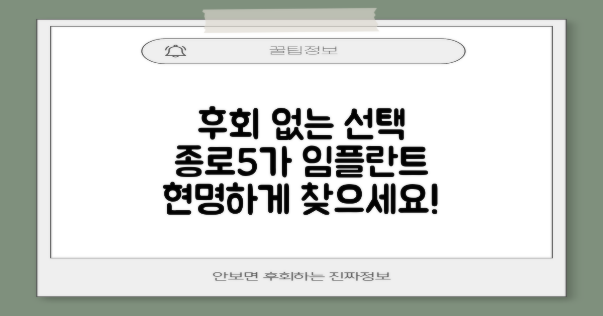 후회 없는 선택, 임플란트 치과 종로5가역에서 현명하게 찾으세요!