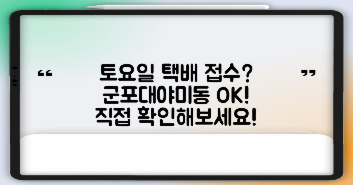 군포대야미동우편취급국: 토요일에도 택배 접수 및 조회 가능한가요?