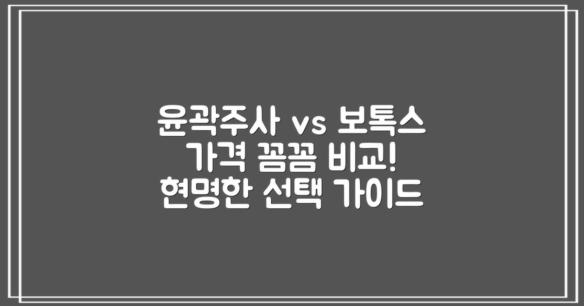 윤곽주사 vs 사각턱 보톡스: 가격 차이, 제대로 알고 선택하기