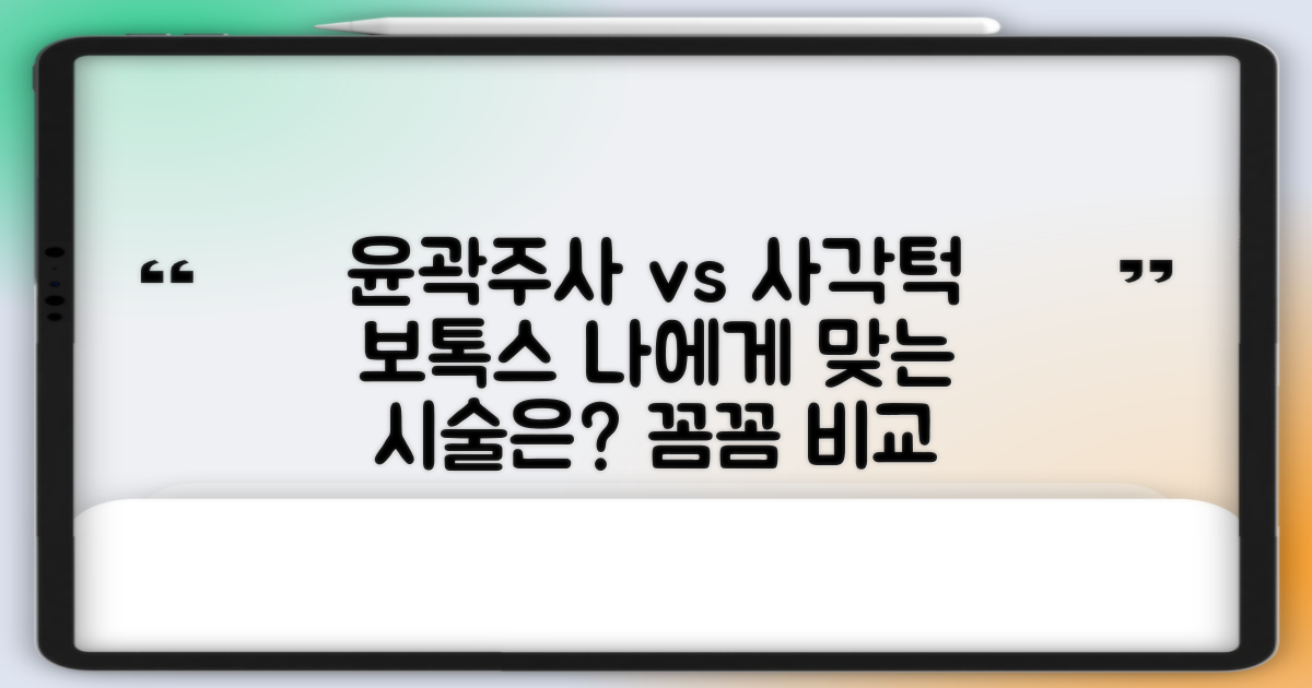 나에게 맞는 시술은 뭘까? 윤곽주사 vs 사각턱 보톡스, 꼼꼼 비교 분석