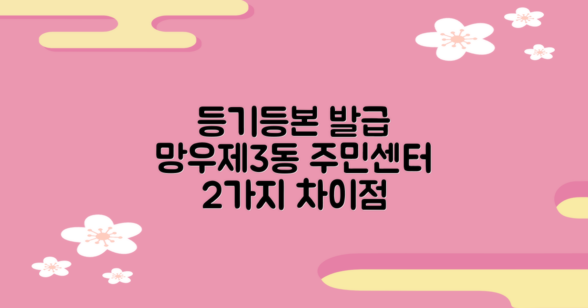 망우제3동 주민센터: 2가지 등기 등본 발급, 어떻게 다를까요?