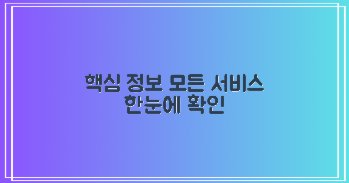 주요 서비스 및 정보
